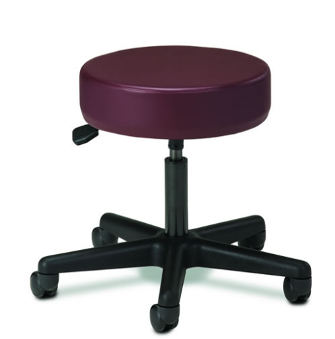 the max and min height adjustments for the Clinton 21335 Key Series Economic, 5-leg, Pneumatic Physician stool?