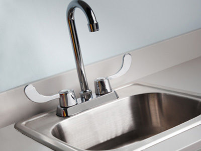 Clinton 022 Stainless Steel Sink and Gooseneck Faucet with Wing Levers Questions & Answers