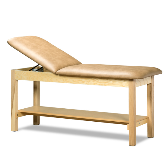 What adjustable settings does the backrest on Clinton Industries' 1020 Classic Series Treatment Table have?