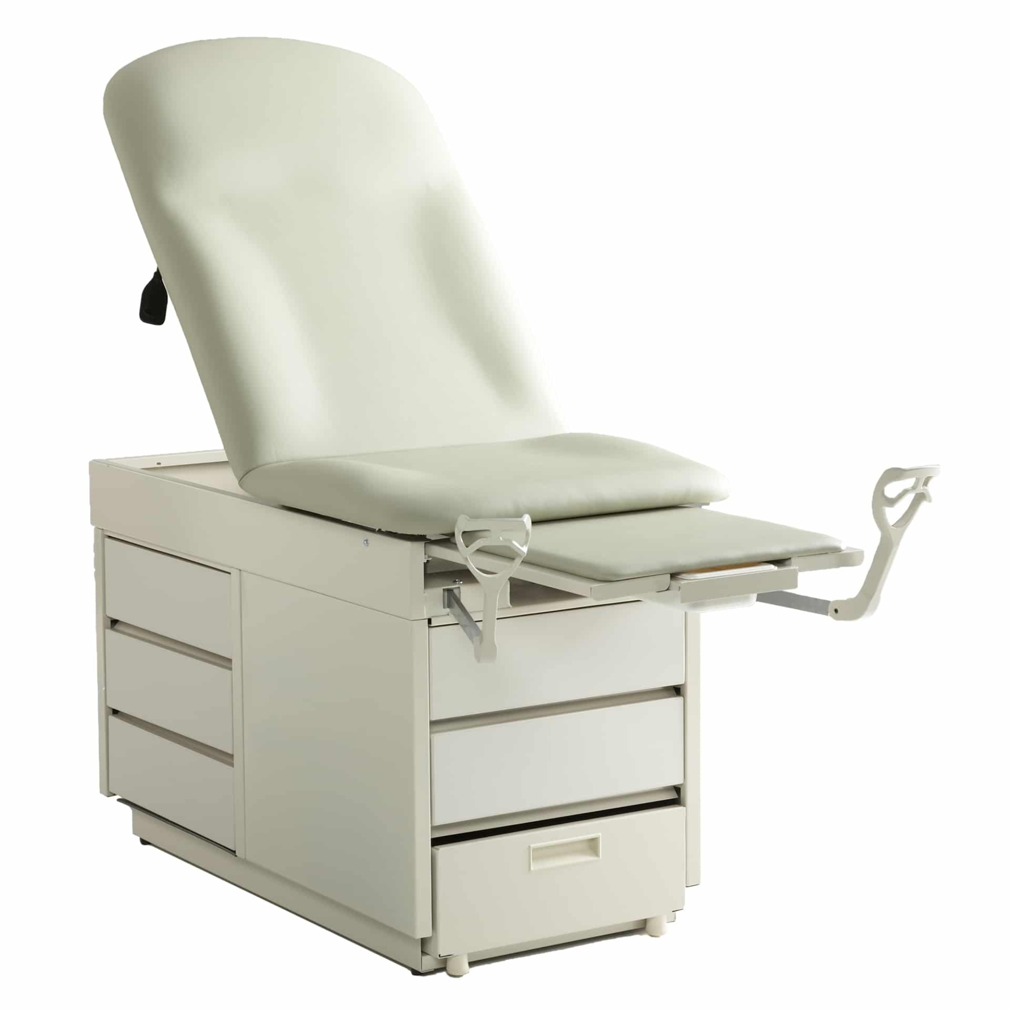 Hausted Exam Table w/Pelvic Tilt, Stirrups & Pass thru Drawers Questions & Answers