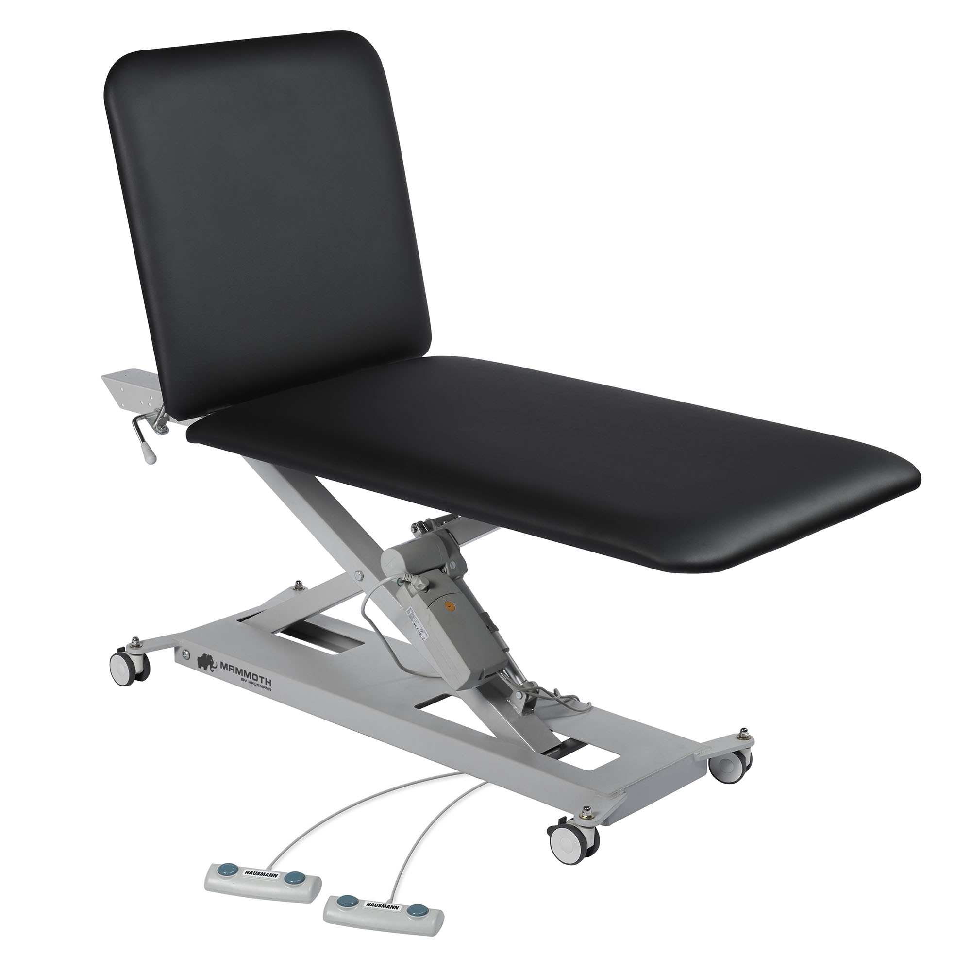 Can the backrest of the Hausmann 7702 examination table be easily adjusted?